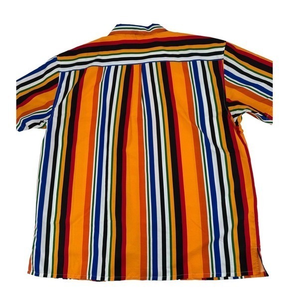 Weiv Of Los Angeles Brilliant Colored Stripe Short Sleeve Button Shirt Mens 2XL - Picture 10 of 12